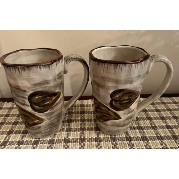 Hand-Painted TableTops Gallery Waterloo Water Lily Mugs Set Of 2 Dishwasher Safe - Picture 5 of 8